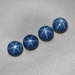  карата, натуральный Синий / Голубой Звездчатый сапфир, Огранка Круг, Непрозрачный
