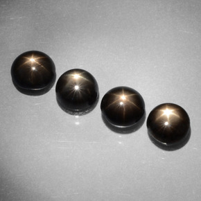  карата, натуральный Черный Звездчатый сапфир, Огранка Круг, Непрозрачный