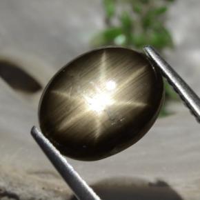 3.26 карата, натуральный Черный Звездчатый сапфир, Огранка Овал, Непрозрачный