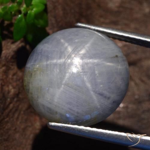 21.23 карата, натуральный Светло-серый Звездчатый сапфир, Огранка Круг, Непрозрачный