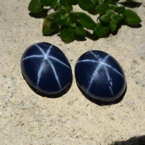 5.09 карата, натуральный Темно-синий Звездчатый сапфир, Огранка Овал, Непрозрачный