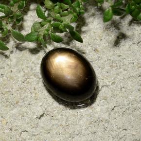 2.06 карата, натуральный Черный Звездчатый сапфир, Огранка Овал, Непрозрачный