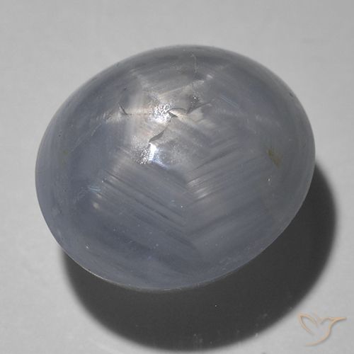 5.41ct Натуральный Темно-серый Звездчатый сапфир, Овал, Полупрозрачный