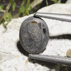 2.78 карата, натуральный Черный Звездчатый сапфир, Огранка Овал, Непрозрачный