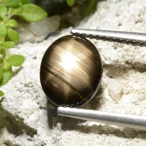 2.32 карата, натуральный Черный Звездчатый сапфир, Огранка Овал, Непрозрачный