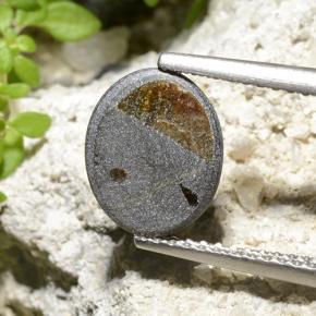 2.32 карата, натуральный Черный Звездчатый сапфир, Огранка Овал, Непрозрачный