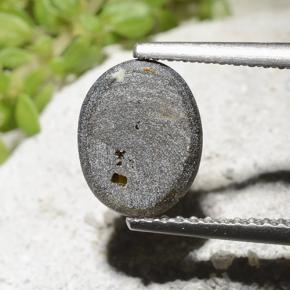 2.54 карата, натуральный Черный Звездчатый сапфир, Огранка Овал, Непрозрачный