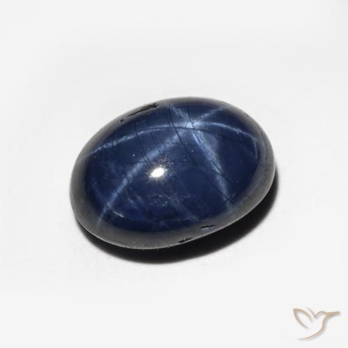 1.51ct Натуральный Темно-синий Звездчатый сапфир, Овал, Непрозрачный