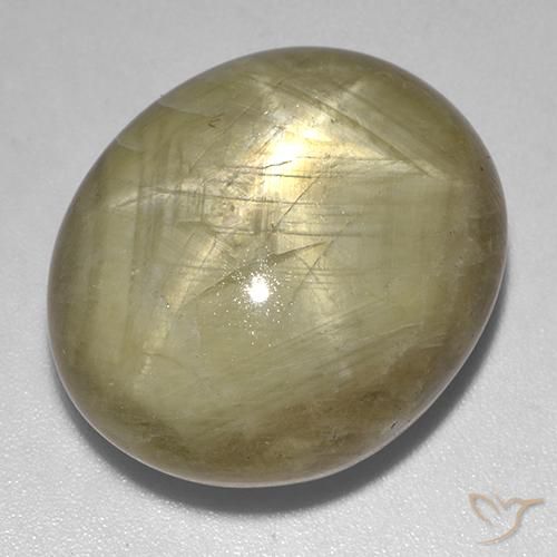 44.94ct Натуральный Землисто-желтый Звездчатый сапфир, Овал, Непрозрачный