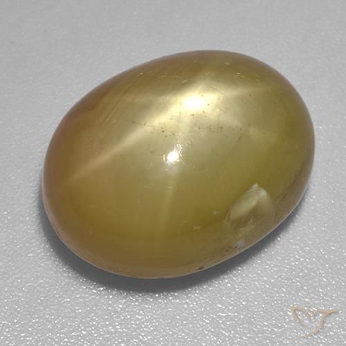17.86ct Натуральный Оранжево-золотой Звездчатый сапфир, Овал, Непрозрачный