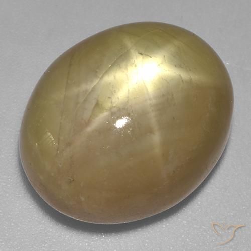 21.47ct Натуральный Оранжево-золотой Звездчатый сапфир, Овал, Непрозрачный