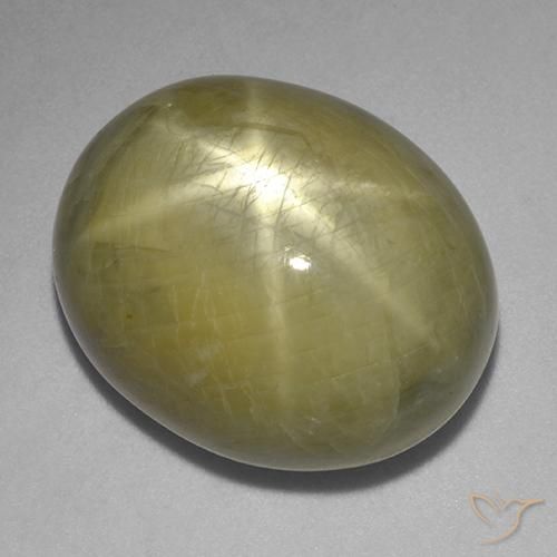 45.27ct Натуральный Землисто-желтый Звездчатый сапфир, Овал, Непрозрачный