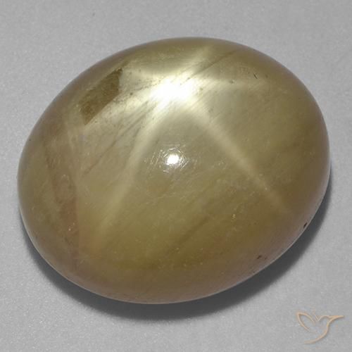 32.18ct Натуральный Оранжево-золотой Звездчатый сапфир, Овал, Непрозрачный
