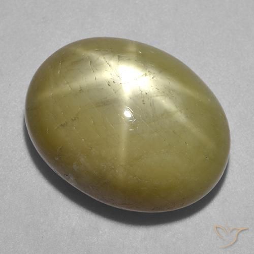 31.68ct Натуральный Золотисто-желтый Звездчатый сапфир, Овал, Непрозрачный