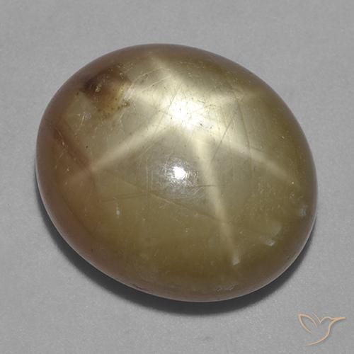 30.08ct Натуральный Оранжево-золотой Звездчатый сапфир, Овал, Непрозрачный