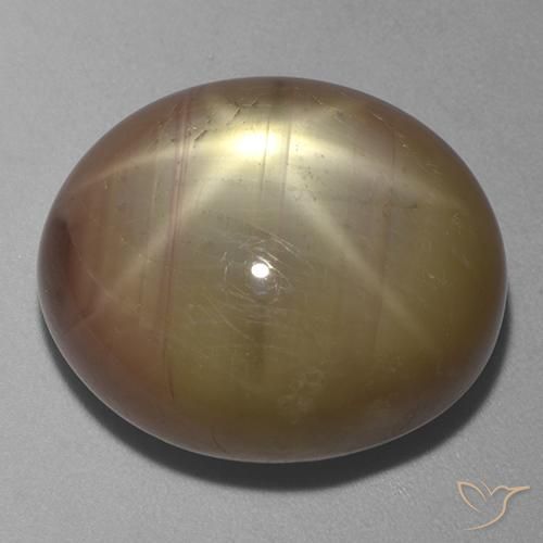43.69ct Натуральный Оранжево-золотой Звездчатый сапфир, Овал, Непрозрачный