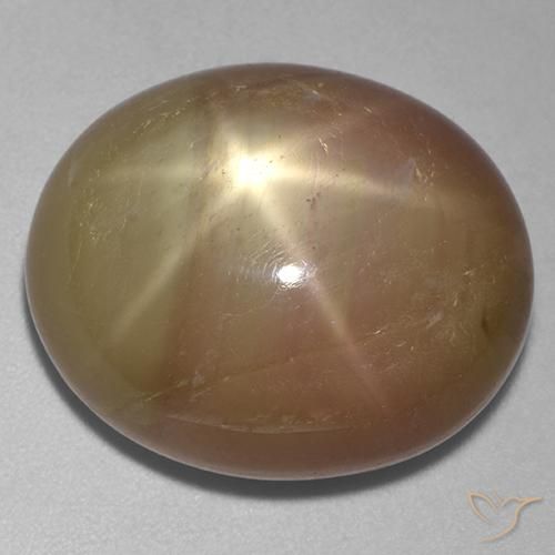 31.95ct Натуральный Оранжево-золотой Звездчатый сапфир, Овал, Непрозрачный