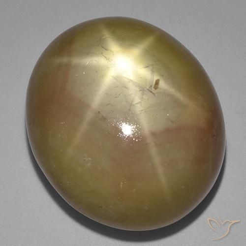 141.00ct Натуральный Оранжево-золотой Звездчатый сапфир, Овал, Непрозрачный