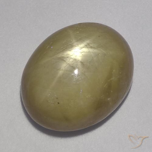 16.71ct Натуральный Золотисто-желтый Звездчатый сапфир, Овал, Непрозрачный