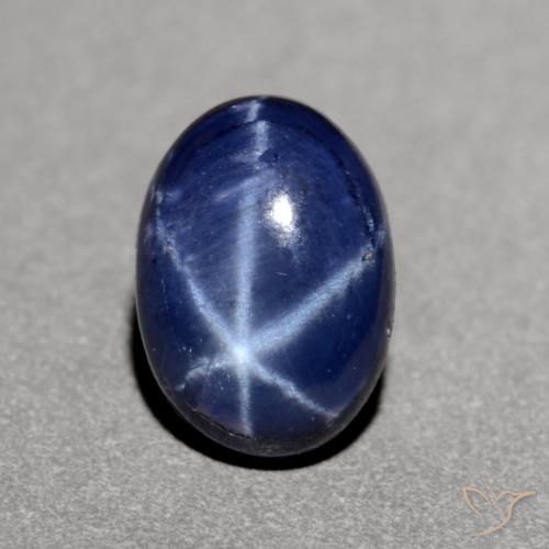 1.23ct Натуральный Темно-синий Звездчатый сапфир, Овал, Непрозрачный