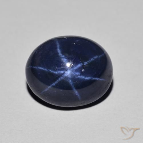4.40ct Натуральный Темно-синий Звездчатый сапфир, Овал, Непрозрачный