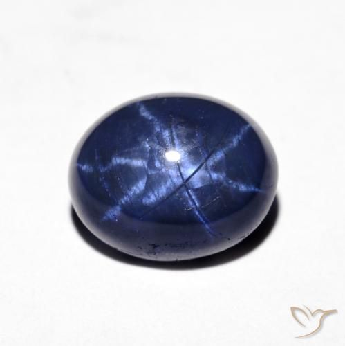 4.28ct Натуральный Темно-синий Звездчатый сапфир, Овал, Непрозрачный