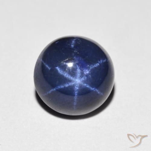 2.59ct Натуральный Темно-синий Звездчатый сапфир, Круглый, Непрозрачный