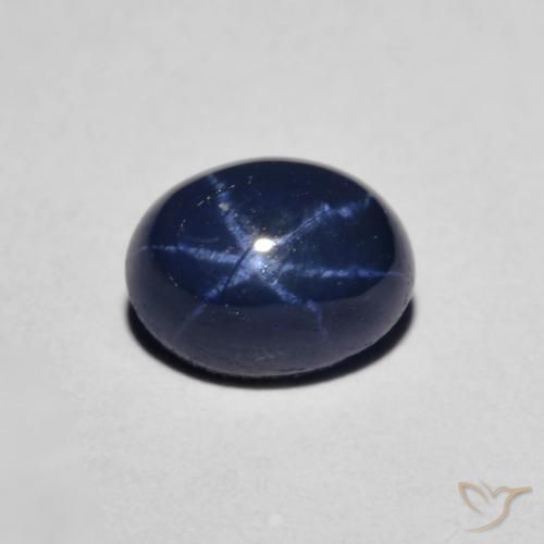 1.58ct Натуральный Темно-синий Звездчатый сапфир, Овал, Непрозрачный
