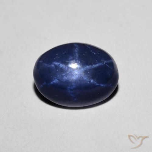1.82ct Натуральный Темно-синий Звездчатый сапфир, Овал, Непрозрачный