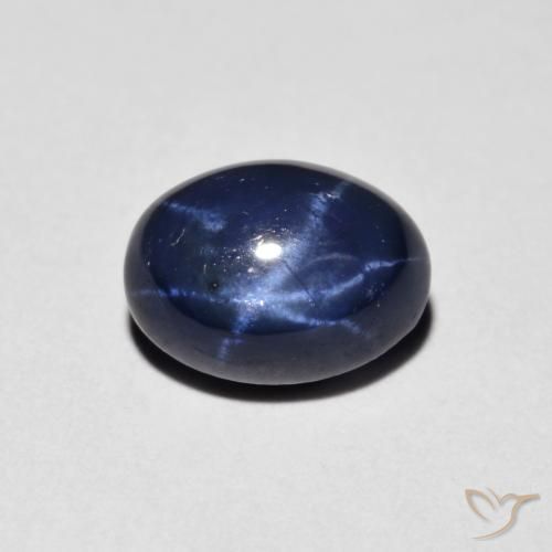 1.58ct Натуральный Темно-синий Звездчатый сапфир, Овал, Непрозрачный