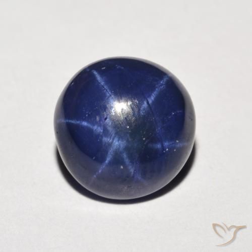 3.88ct Натуральный Темно-синий Звездчатый сапфир, Круглый, Непрозрачный
