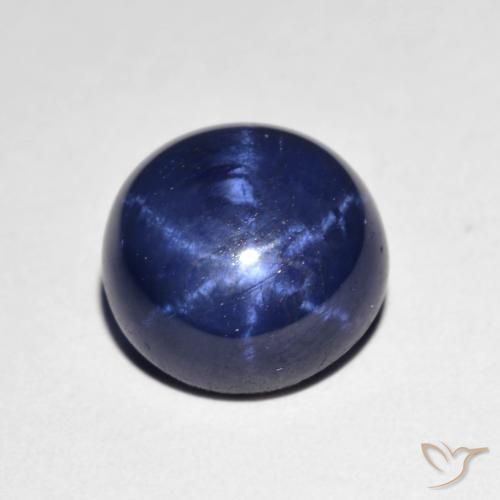 4.24ct Натуральный Темно-синий Звездчатый сапфир, Круглый, Непрозрачный