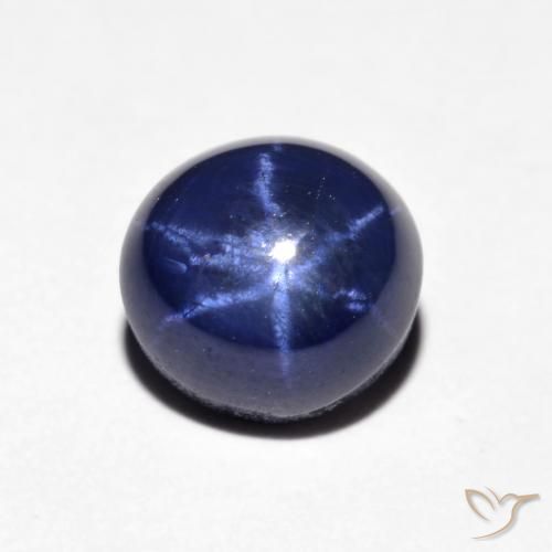 2.51ct Натуральный Темно-синий Звездчатый сапфир, Круглый, Непрозрачный