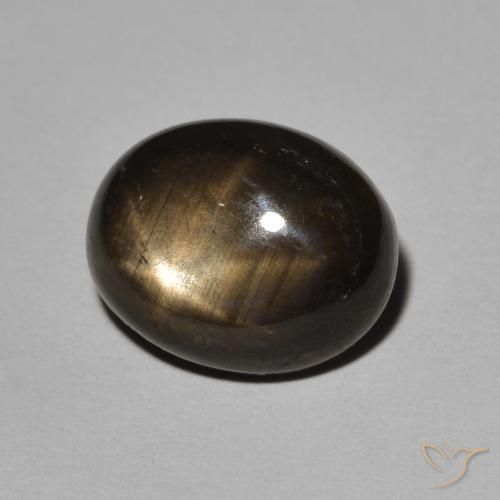 5.24ct Натуральный Черный Звездчатый сапфир, Овал, Непрозрачный