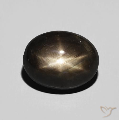 6.52ct Натуральный Черный Звездчатый сапфир, Овал, Непрозрачный
