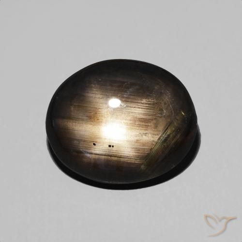 4.89ct Натуральный Черный Звездчатый сапфир, Овал, Непрозрачный