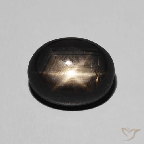 6.54ct Натуральный Черный Звездчатый сапфир, Овал, Непрозрачный