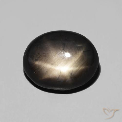 5.50ct Натуральный Черный Звездчатый сапфир, Овал, Непрозрачный