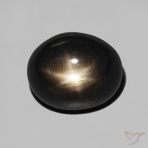 7.84ct Натуральный Черный Звездчатый сапфир, Овал, Непрозрачный