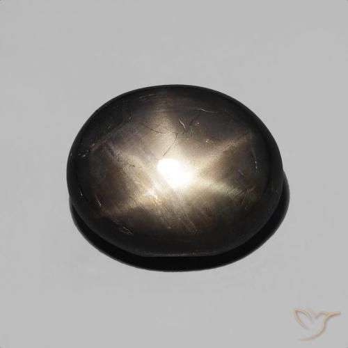 4.92ct Натуральный Черный Звездчатый сапфир, Овал, Непрозрачный
