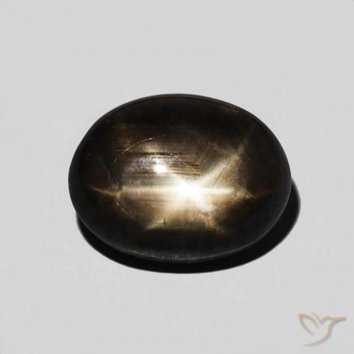 5.59ct Натуральный Черный Звездчатый сапфир, Овал, Непрозрачный