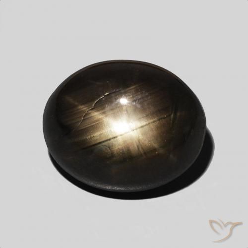 6.83ct Натуральный Черный Звездчатый сапфир, Овал, Непрозрачный