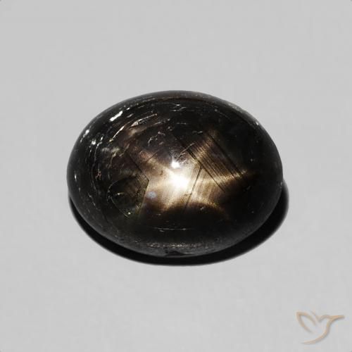 3.50ct Натуральный Черный Звездчатый сапфир, Овал, Непрозрачный