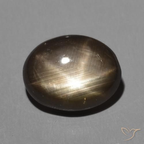 3.30ct Натуральный Черный Звездчатый сапфир, Овал, Непрозрачный