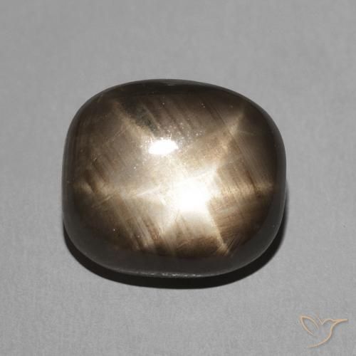 3.91ct Натуральный Черный Звездчатый сапфир, Подушка, Непрозрачный