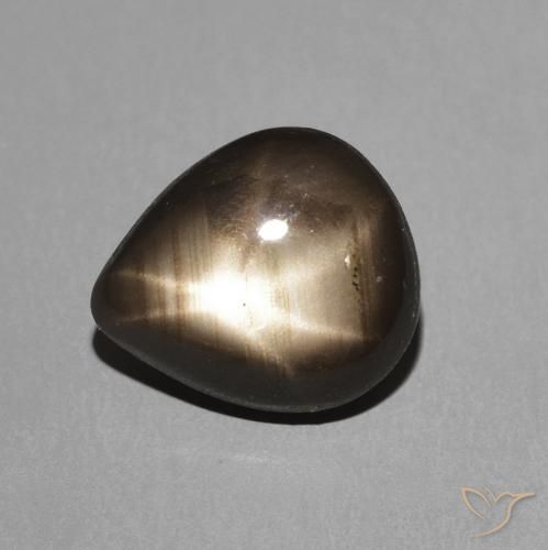 2.19ct Натуральный Черный Звездчатый сапфир, Форма груши, Непрозрачный