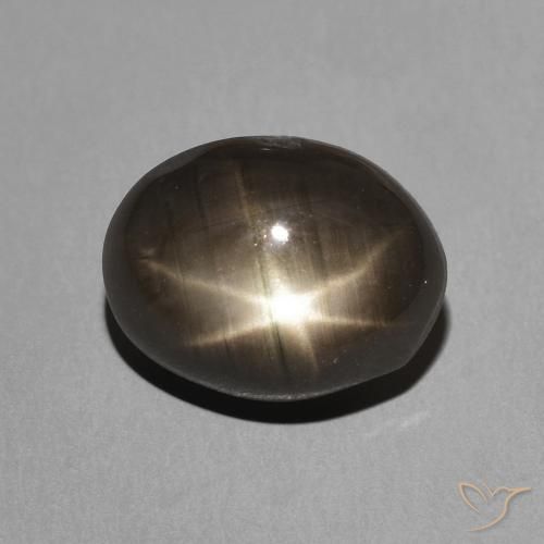 3.50ct Натуральный Черный Звездчатый сапфир, Овал, Непрозрачный