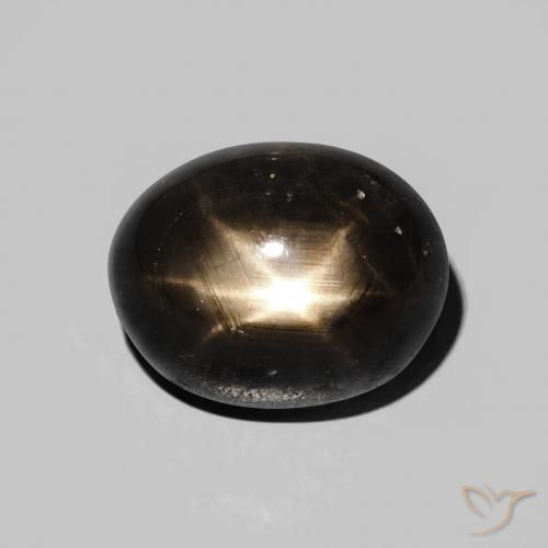 5.81ct Натуральный Черный Звездчатый сапфир, Овал, Непрозрачный