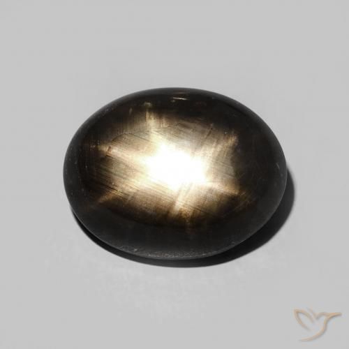 5.70ct Натуральный Черный Звездчатый сапфир, Овал, Непрозрачный