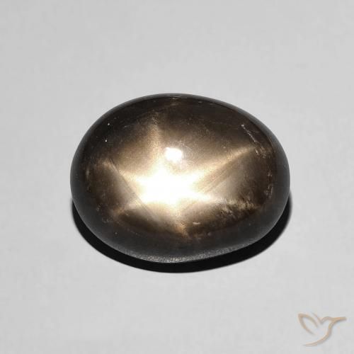 5.51ct Натуральный Черный Звездчатый сапфир, Овал, Непрозрачный